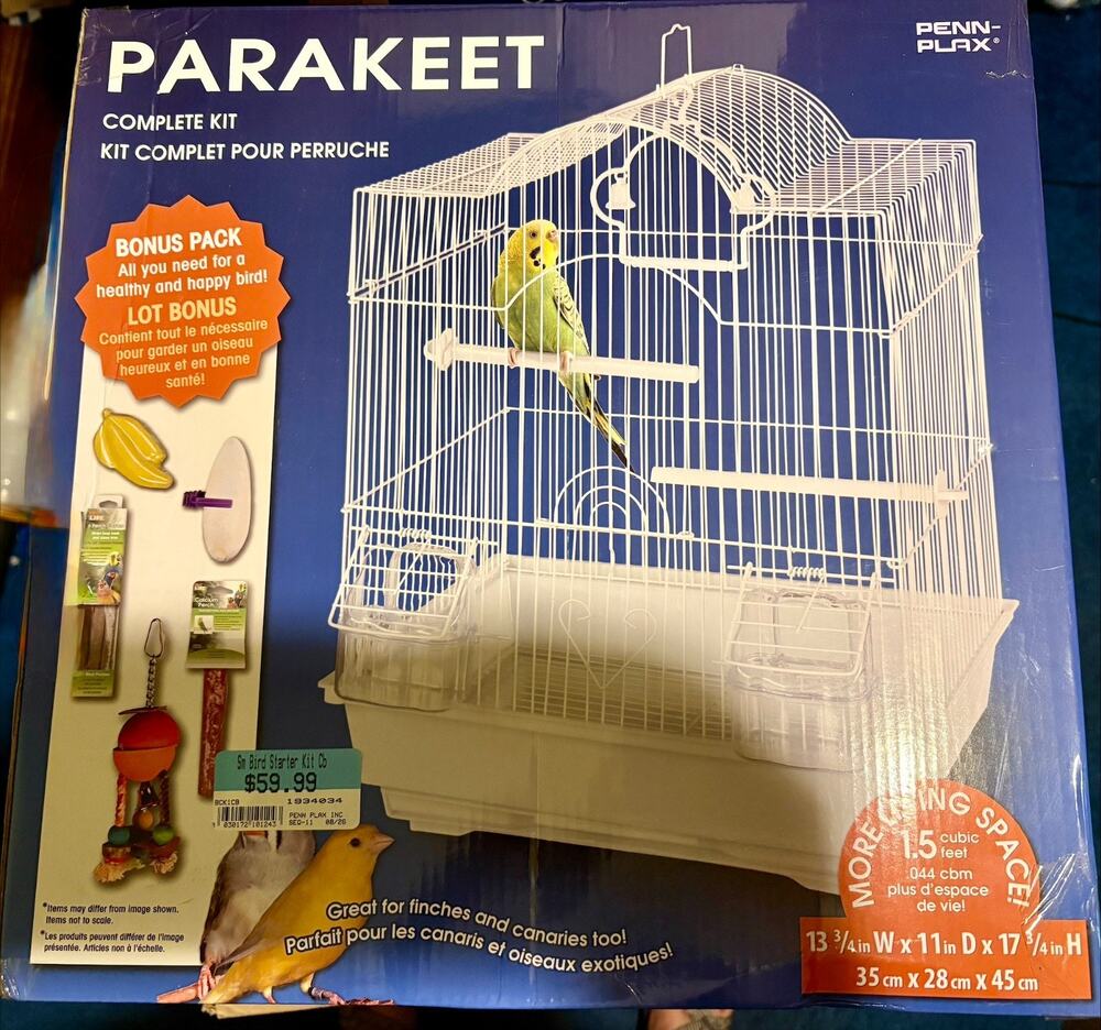 Bird Cage Complete Kit For Small Birds By Penn-Plax - 18 inches Tall New In Box